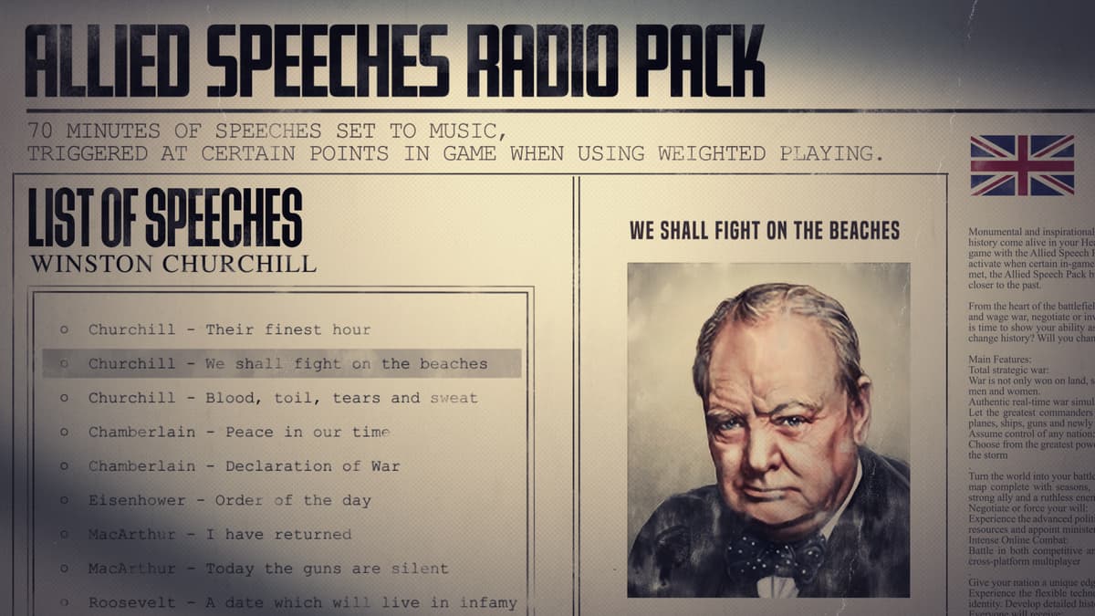 Picture of Hearts of Iron IV: Allied Speeches Pack