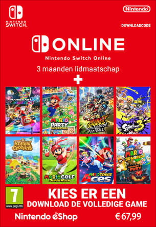 A full Nintendo game of your choice + a 90-day individual Nintendo Switch Online membership - NL