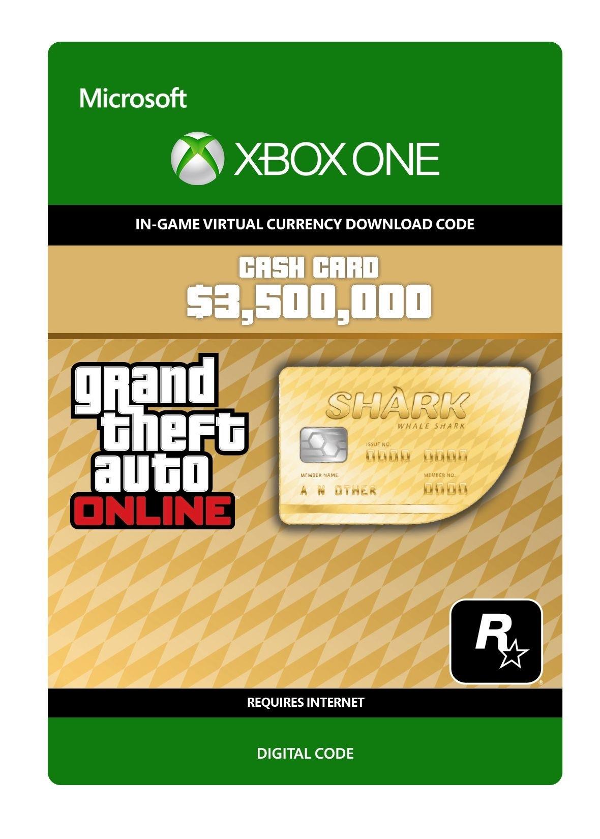 GTA V: Whale Shark Cash Card 3.500.000 In-Game GTA Dollars Xbox One (Digital Code)