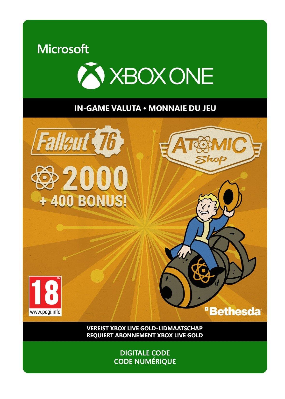 Fallout 76: 2000 (+400 Bonus) Atoms - Xbox One - Consumable | KZP-00010 (7f9f7d5e-50a9-8f46-bd44-3dd98aadae08)