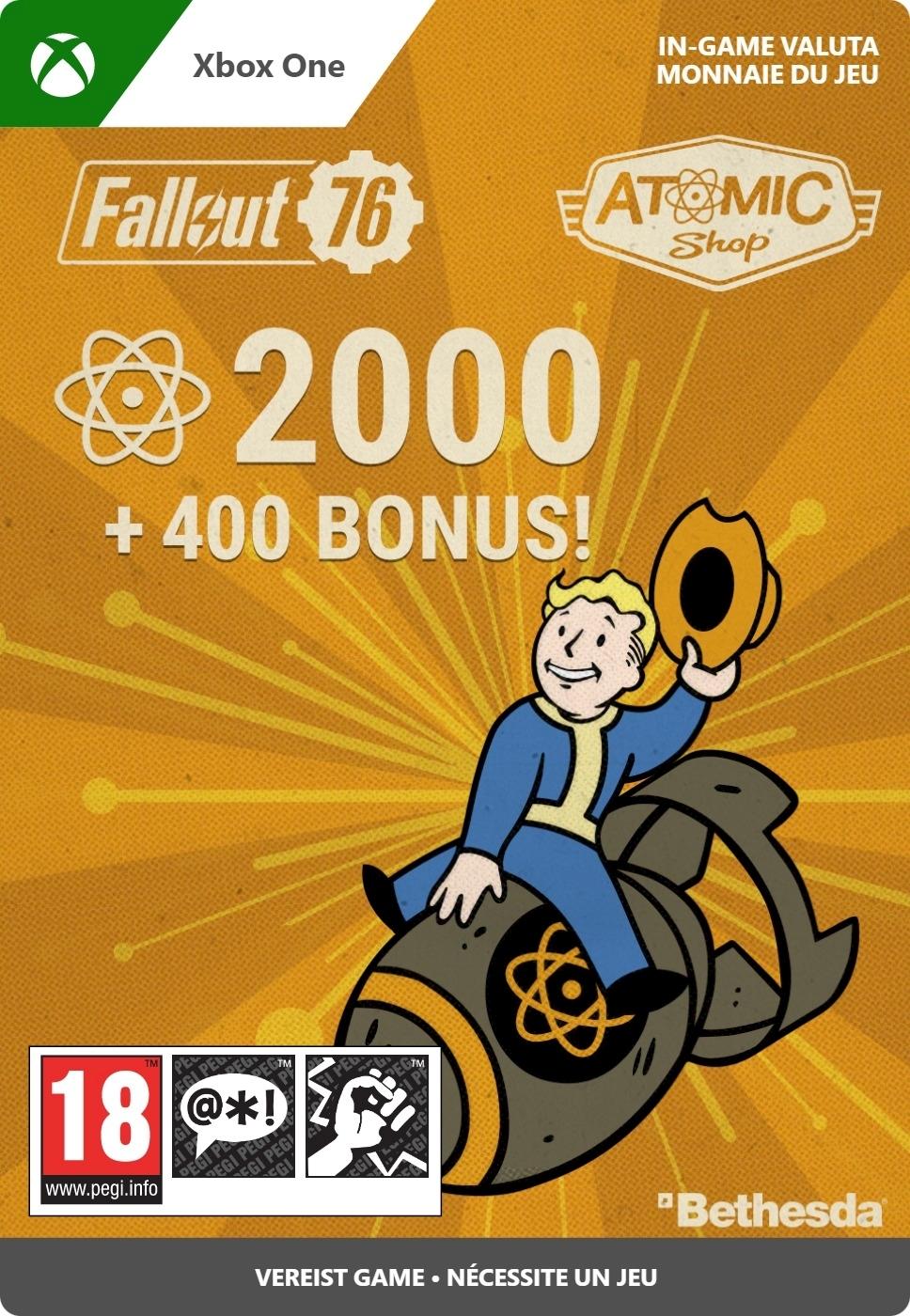 Fallout 76: 2000 (+400 Bonus) Atoms - Xbox One - Currency | 7LM-00057 (eef0ca54-af99-7b48-938e-1acd46430663)