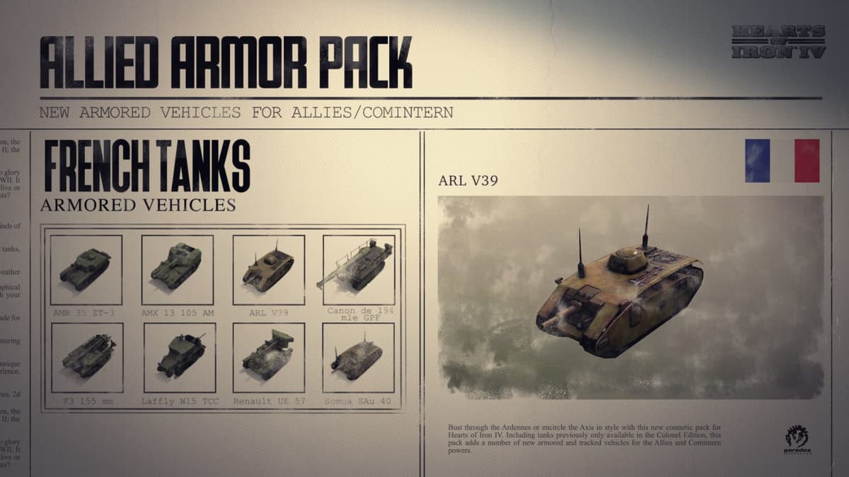 Picture of Hearts of Iron IV: Allied Armor Pack