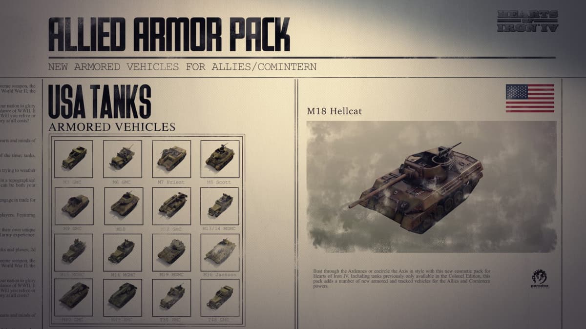 Picture of Hearts of Iron IV: Allied Armor Pack