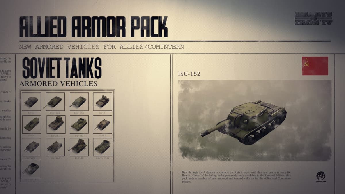 Picture of Hearts of Iron IV: Allied Armor Pack