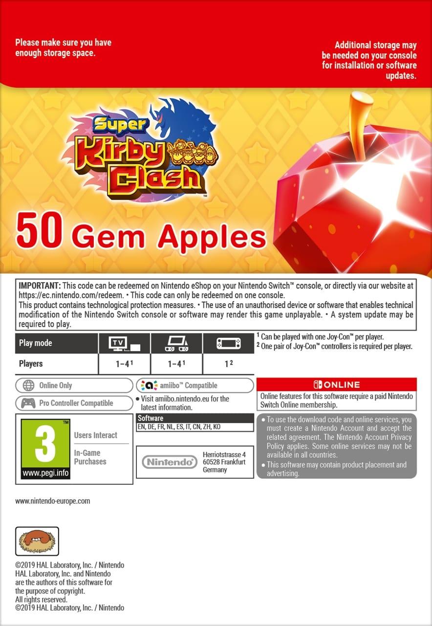 Picture of Super Kirby Clash 50 Gem Apples