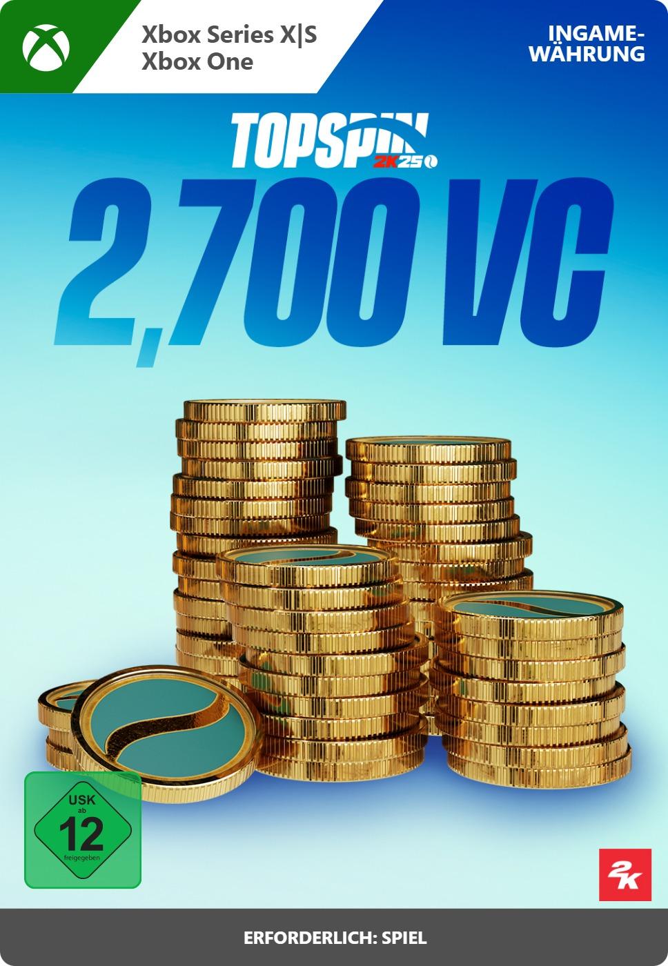 TopSpin 2K25: 2,700 Virtual Currency Pack - Xbox Series X|S/Xbox One