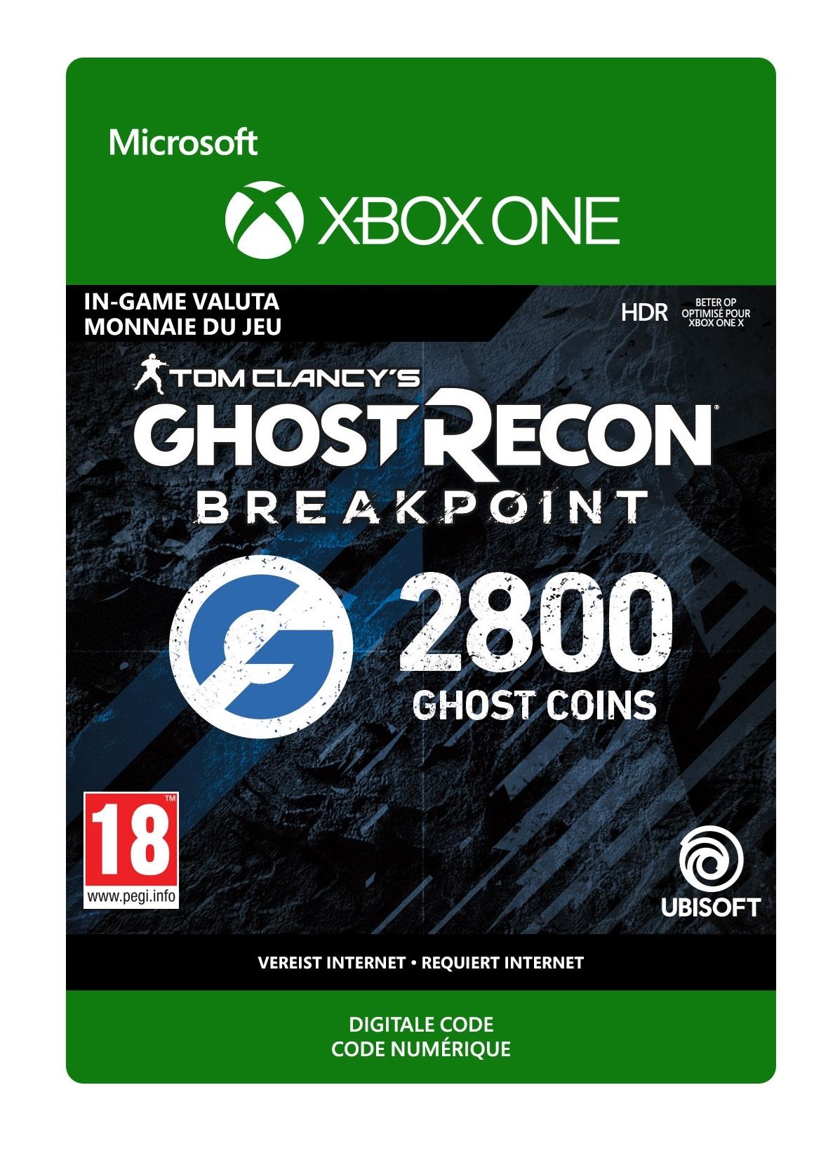Ghost Recon Breakpoint: 2400 (+400 bonus) Ghost Coins - Xbox One - Consumable | 7F6-00218 (04d594c4-b749-b747-afed-653ab32107a0)