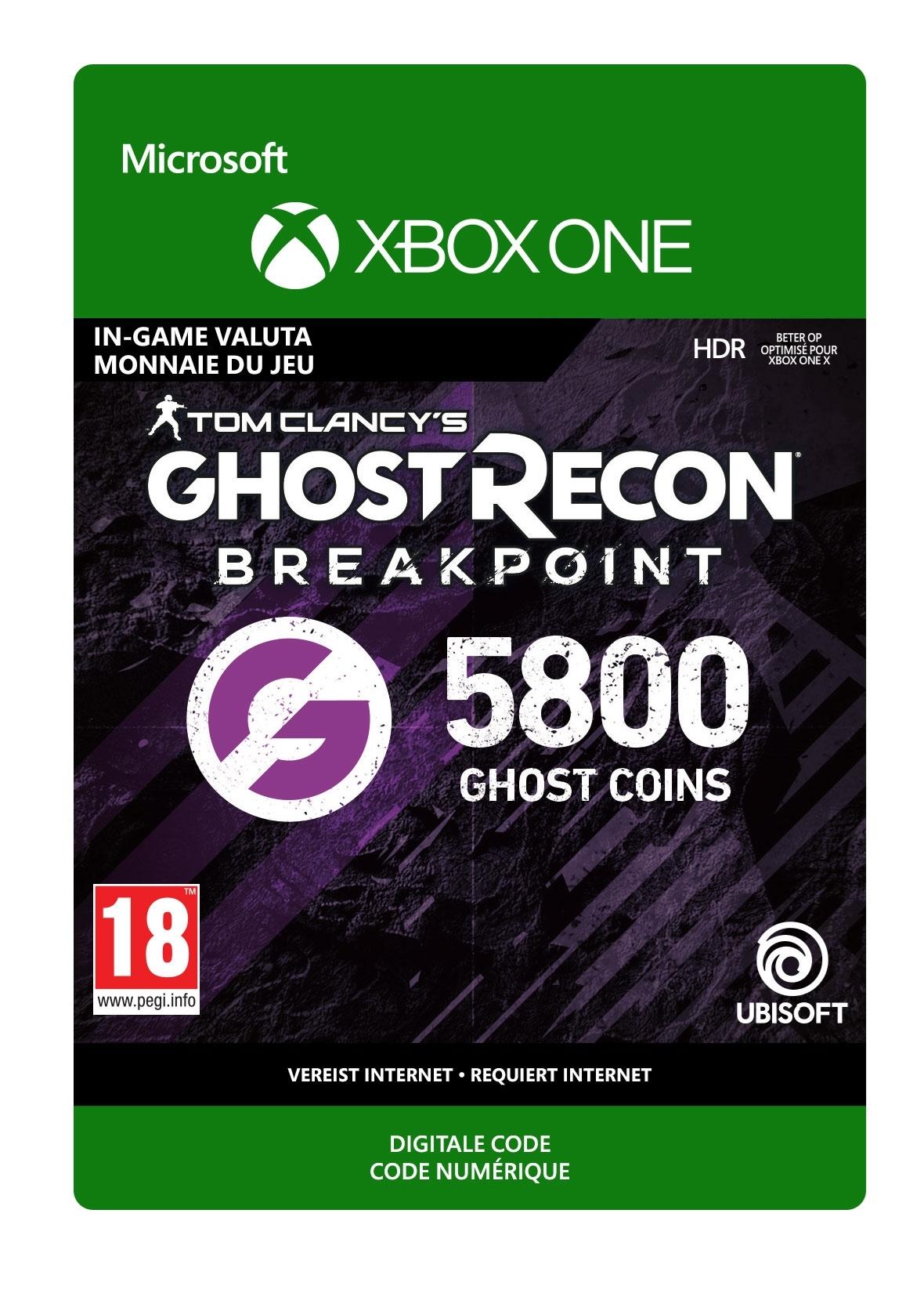 Ghost Recon Breakpoint: 4800 (+1000 bonus) Ghost Coins - Xbox One - Consumable | 7F6-00219 (f3b084d6-19c6-324e-afab-951f152eb394)