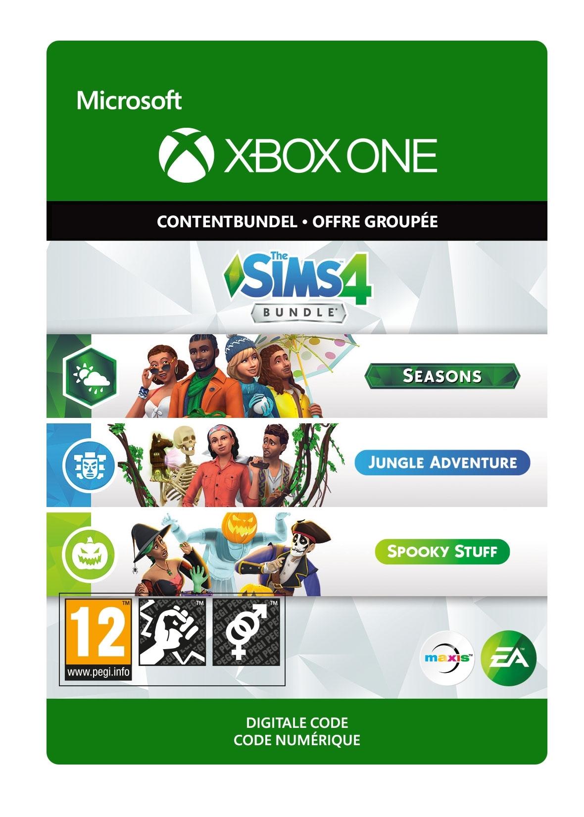 THE SIMS 4 BUNDLE (SEASONS; JUNGLE ADVENTURE; SPOOKY STUFF) - Xbox One - Content Bundle | 7D4-00342 (756cac23-c370-3b41-8de6-9fb15a6392f2)